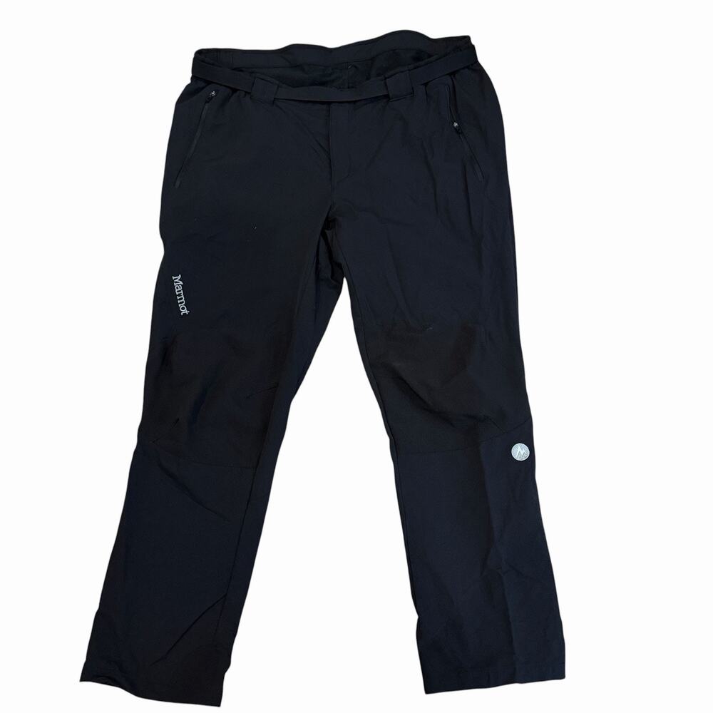 Marmot Men's Softshell Alpine Climbing Pants Reinforced Knees Ankles 40x29 Black